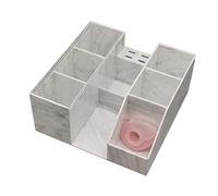 Organiseur de cils en acrylique avec pince à épiler pour la maison, le salon de beauté (blanc marbre)
