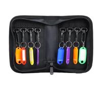 Organiseur de clés portable à fermeture éclair, étui de rangement ignifuge avec 8 crochets et étiquettes, étanche et portable pour la gestion des locations, les ventes immobilières, les cadres d'hôtel
