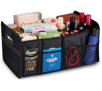 Organiseur De Coffre - 50 X 32 X 70 Cm - 2 Grands Compartiments Et Inserts - Organiser Les Accessoires De Voiture - Design Pliable - Noir[Z103]