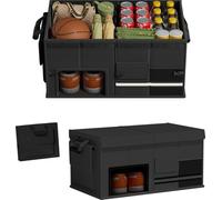 Organiseur de coffre avec sac isotherme, grande capacité, design pliable, noir