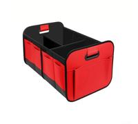 Organiseur de coffre de véhicule de 60 litres en matériau Oxford solide avec sections de séparation et poches supplémentaires pour maintenir le matériel en toute sécurité dans la teinte grise (rouge)