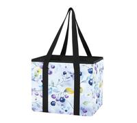Organiseur de coffre de voiture réutilisable et robuste avec fond rigide et longues poignées pour camping, voyages, courses de supermarché, 1 sac fourre-tout étanche avec fond rigide et longues
