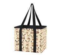 Organiseur de coffre de voiture réutilisable et robuste en forme de boîte à répétition avec longues poignées et fond rigide pour camping, voyages, courses de supermarché, 1 pièce