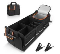 Organiseur de coffre extra large avec couvercle,Trunk Organizer Organisateur Coffre Voiture avec 25L Sac Isolant Amovible