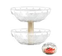 Organiseur de collation - Bol en forme de avec couvercle | Serveur à bonbons double couche - PP + PET amovible | Récipient de rangement en forme de diamant | pour collations et noix