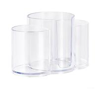 Organiseur de coton de maquillage avec support de fil dentaire, 7,6 cm - Boîte de rangement pour cotons-tiges, tampons et fil dentaire, comptoir de salle de bain (transparent)