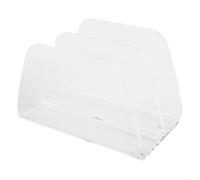 Organiseur de courrier de bureau en acrylique transparent avec 2 compartiments pour organiser les factures et les cartes, comprend des coussinets antidérapants pour plus de stabilité, convient pour la