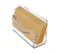 Organiseur de courrier en acrylique avec découpe en V pour un tri facile et un accès aux lettres, factures et factures dans les paramètres de bureau ou d'entrée (transparent)