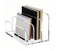 Organiseur de courrier en acrylique transparent à 3 emplacements pour bureau, porte-documents vertical pour un tri efficace des lettres, documents, enveloppes et petits appareils