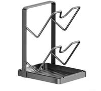 Organiseur de couvercle de casserole et support de cuillère pour une utilisation en cuisine, fabriqué en acier inoxydable robuste pour fournir une solution pratique pour ranger les couvercles et les