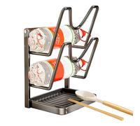 Organiseur de couvercle, plateau d'égouttement amovible, support de rangement pour couvercles de casseroles, organiseur pour planche à découper, vaisselle, cuillère, fourchette, ustensiles, comptoir