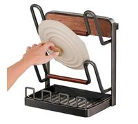 Organiseur de couvercle pour casseroles et ustensiles de cuisine pour plan | Classeur pour casseroles et couvercles de casseroles pour maison, appartement, style rustique, cuillère, spatule, cuisine