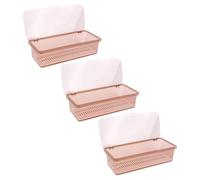 Organiseur de couverts de cuisine 3 pièces avec couvercle long auto-drainant en plastique couleur thé solution de rangement et d'organisation