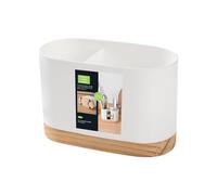 Organiseur de couverts, porte-baguettes, égouttoir à ustensiles, design à double fente, structure stable de rangement de cuisine, facile à nettoyer, utilisation à la maison, café, restaurant, 18,6 x