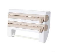 Organiseur de cuisine intelligent avec découpe facile pour papier d'aluminium et rouleaux d'essuie-tout (kaki)