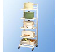 Organiseur de cuisine peu encombrant, étagère autoportante robuste pour casseroles, poêles et micro-ondes, améliore le rangement des placards et des comptoirs