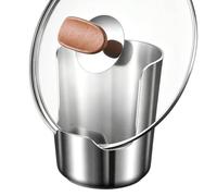 Organiseur de cuisine pour couvercle de cuillère et de casserole, support en acier inoxydable | 9,8 x 13,3 x 11,7 cm, design vertical résistant à la graisse | Étagère multifonctionnelle pour dessus de