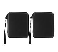 Organiseur de disques avec fonction SOS, portefeuille CD/DVD en cuir véritable, étui en EVA de qualité supérieure, système d'annonce vocale,