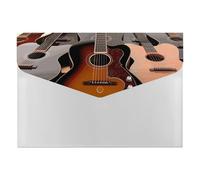Organiseur de documents accordéon à 6 poches pour guitare - Dossier extensible avec étiquettes, dossiers de documents de voyage - Enveloppes en plastique avec fermeture à pression - 33 x 23 cm