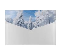 Organiseur de documents accordéon recouvert de neige avec 6 poches - Dossier accordéon avec étiquettes - Enveloppes en plastique avec fermeture à pression - 33 x 23 cm