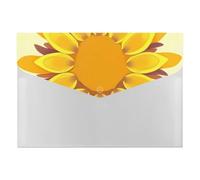 Organiseur de documents en accordéon à 6 poches avec étiquettes et enveloppes en plastique avec fermeture à pression - Motif tournesol - 33 x 23 cm