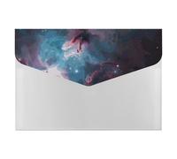 Organiseur de documents en accordéon avec 6 poches - Nébuleuse spatiale avec étiquettes - Enveloppes en plastique avec fermeture à pression - 33 x 23 cm