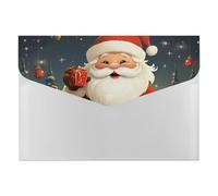 Organiseur de documents en accordéon de Noël à 6 poches avec étiquettes et enveloppes en plastique avec fermeture à pression 33 x 23 cm