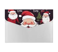 Organiseur de documents en accordéon de Noël à 6 poches avec étiquettes et enveloppes en plastique avec fermeture à pression 33 x 23 cm