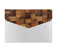 Organiseur de documents en accordéon en bois à 6 poches avec étiquettes, dossiers de documents de voyage, enveloppes en plastique avec fermeture à pression, 33 x 23 cm