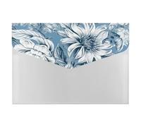 Organiseur de documents en accordéon floral bleu et blanc à 6 poches avec étiquettes, dossiers de documents de voyage, enveloppes en plastique avec fermeture à pression, 33 x 23 cm