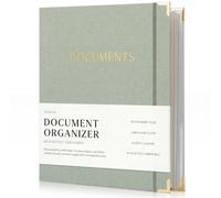 Organiseur de documents esthétique - Couverture en lin - Classeur d'urgence pour la vie et la famille - Organiseur de fichiers parfait pour vos documents importants, certificats de naissance