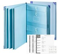 Organiseur de documents folio avec 12 poches enveloppes I Go Missing Binder Important File Comes Labels Autocollant pour factures, chèques, certificats de naissance, planification successorale, maison