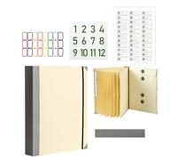 Organiseur de documents Folio - Organiseur de documents Life Book, dossier double face avec poches | Organisateurs de planification successorale avec autocollants pour réunions, école, bureau