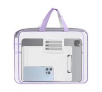 Organiseur de documents important - Dossier de transport en transparente avec fermeture éclair sécurisée, pochette de rangement | Sac de gestion en papier durable pour administration de bureau