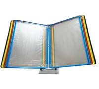 Organiseur de documents, porte-documents rabattable, présentoir de bureau ou mural avec inclinaison réglable (PVC + métal) 32 x 23 cm