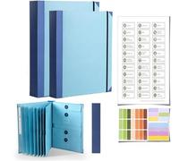 Organiseur de documents, The Folio in Case I Die, classeur avec étiquettes, dossier d'informations d'urgence for documents importants, stockage des dossiers de planification de vie(2sets Blue)