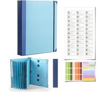 Organiseur de documents, The Folio in Case I Die, classeur avec étiquettes, dossier d'informations d'urgence for documents importants, stockage des dossiers de planification de vie(Blue)