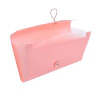 Organiseur de Dossiers Rose à 13 Poches, Plastique, Onglets Clairs | Séparateur à Compartiments, Panneaux Transparents, Profil Fin, pour Reçus, Factures, Apprentissage et Voyage