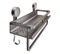 Organiseur de douche à ventouse - Support de rangement mural, panier de douche amovible robuste | Étagère de rangement pour salle de bain, cuisine, fournitures de chambre à coucher, solution de