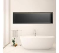 Organiseur de douche en acier inoxydable avec lumière LED encastrée Solution de rangement murale pour salle de bain Étagère unique pour l'installation du receveur de douche Design moderne et durable