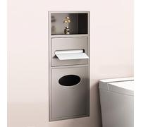 Organiseur de douche en acier inoxydable - Étagère murale de salle de bain avec porte-papier toilette et poubelle - Parfait pour la cuisine, le salon, l'hôtel et la décoration de la maison