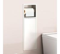 Organiseur de douche en acier inoxydable - Étagère murale de salle de bain avec porte-papier toilette et poubelle - Idéal pour la cuisine, le salon, l'hôtel et la maison