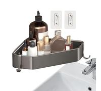 Organiseur de douche - Étagère murale de salle de bain | Étagère d'angle triangulaire compacte sans perçage pour baignoire, maison, camping-car, salle de bain