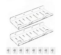 Organiseur de douche mural flottant en acrylique transparent | Porte-shampooing pour salle de bain, cuisine, maison, appartement, dortoir, campeur, café, restaurant