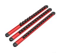 Organiseur de douilles magnétique pivotant à 360 degrés avec rail en aluminium et support de clip en nylon pour douilles 1/4", 3/8", 1/2", noir et rouge
