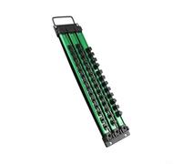 Organiseur de douilles magnétique pivotant à 360 degrés pour douilles de 6,35 mm, rail en aluminium robuste avec clips rotatifs, support de rangement d'outils pour atelier et garage