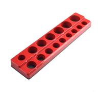 Organiseur de douilles pour douilles SAE à entraînement 1/4", 3/8", 1/2", plateau de rangement magnétique amovible, boîte à outils en plastique rouge, organisateur pour tiroir ou montage mural (1/2)