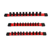 Organiseur de douilles réglable, support de douilles, support de rangement de douilles, organisateur d'outils d'atelier, tailles 6,35 mm, 9,5 mm, 1,27 cm, idéal pour atelier, garage, usage domestique