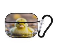 Organiseur de écouteurs en forme de canards mignons - Housse de protection antichoc pour Airpods Pro 2ème génération - Avec mousqueton - Noir