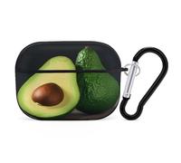 Organiseur de écouteurs en forme de fruits à moitié découpés, housse de protection antichoc pour Airpods Pro avec mousqueton anti-chute pour Airpods Pro 2ème génération, noir